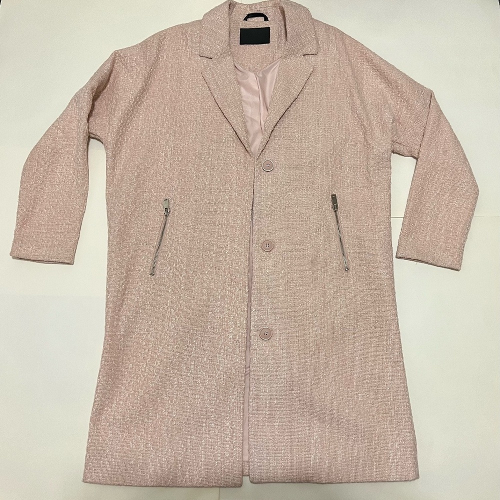 Storm & Marie Womens Bluch/Peach 'Lydia' Long Sleeve Oversized Coat Size Small